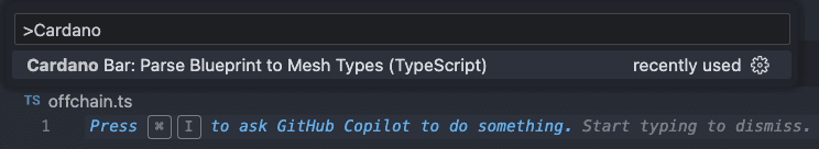 VSCode command palette